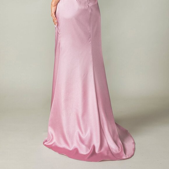New Off The Shoulder Romantic Prom Dress w/ Boned Bodice & Leg Slit DQ 4401 - Picture 8 of 8